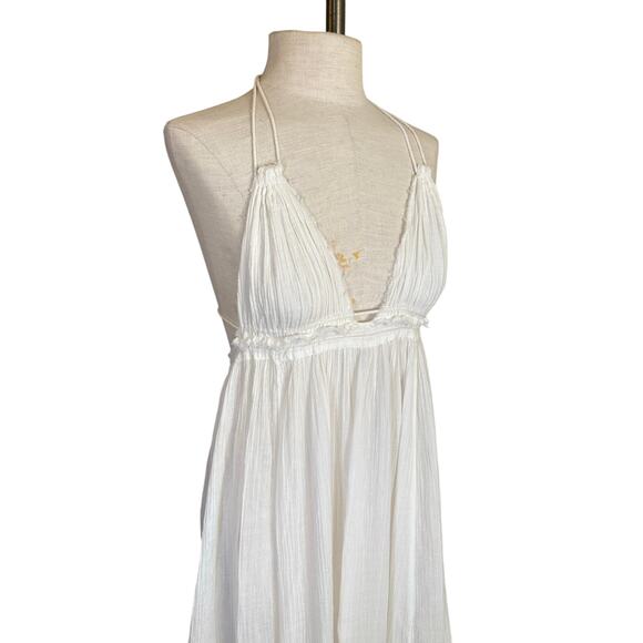 Free People Endless Summer Triangle Top Maxi Dress Boho M Gauze Bridal Vacation - Picture 6 of 10
